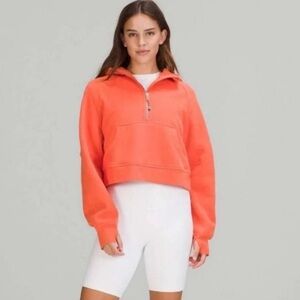 XS/S lululemon scuba crop half zip Orange